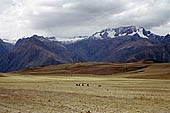Urubamba valley, dominated by the imposing summits of the Cordillera de Vilcabamba 